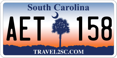SC license plate AET158