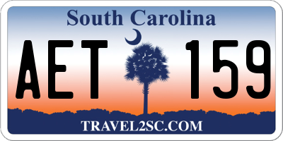 SC license plate AET159
