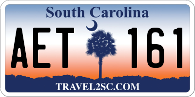 SC license plate AET161