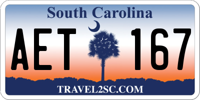 SC license plate AET167