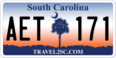 SC license plate AET171