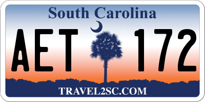 SC license plate AET172
