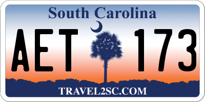 SC license plate AET173
