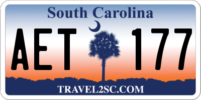 SC license plate AET177
