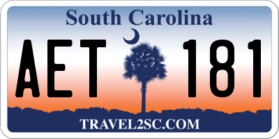 SC license plate AET181