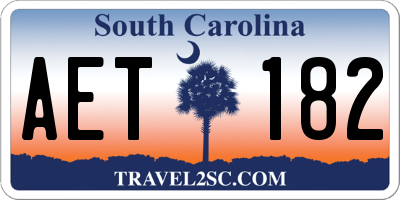 SC license plate AET182