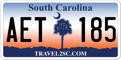 SC license plate AET185
