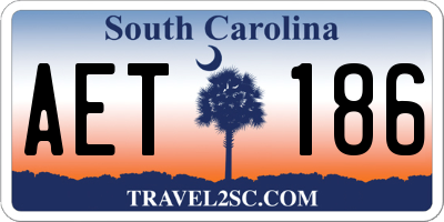 SC license plate AET186