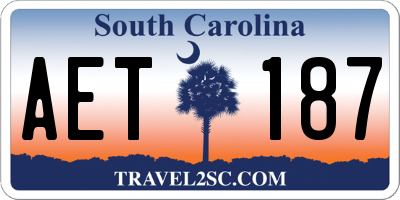 SC license plate AET187