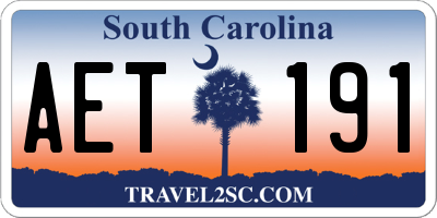 SC license plate AET191