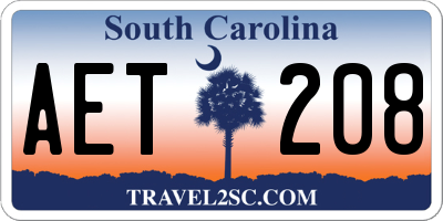 SC license plate AET208