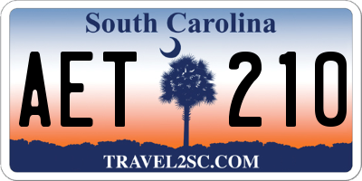 SC license plate AET210