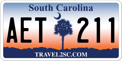 SC license plate AET211