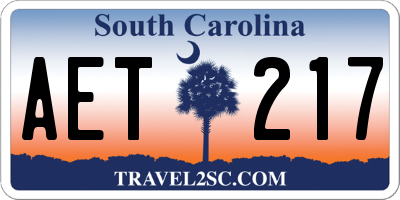 SC license plate AET217