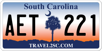 SC license plate AET221