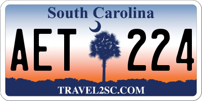 SC license plate AET224