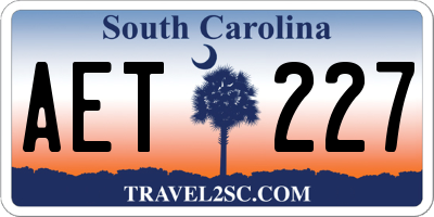 SC license plate AET227