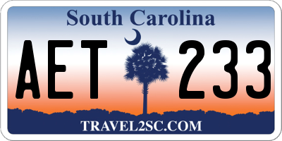 SC license plate AET233