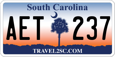 SC license plate AET237
