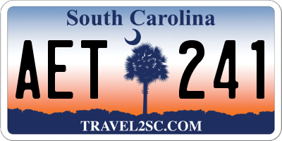 SC license plate AET241