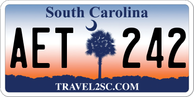 SC license plate AET242