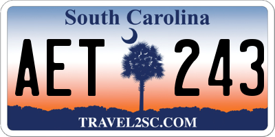 SC license plate AET243