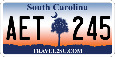 SC license plate AET245