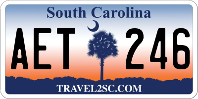 SC license plate AET246