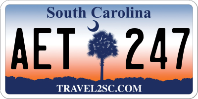 SC license plate AET247