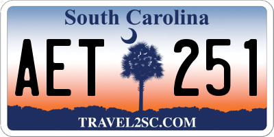 SC license plate AET251