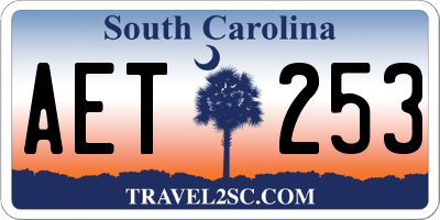 SC license plate AET253