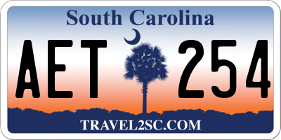 SC license plate AET254