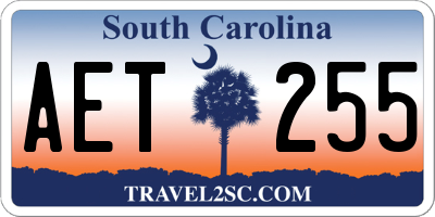 SC license plate AET255