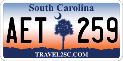 SC license plate AET259