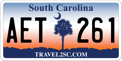 SC license plate AET261