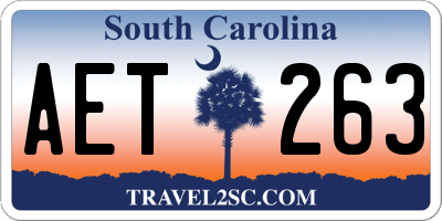 SC license plate AET263