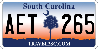 SC license plate AET265