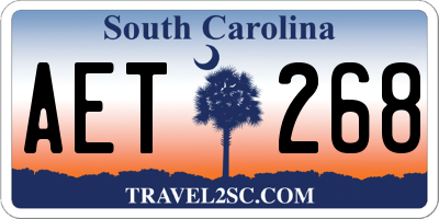 SC license plate AET268