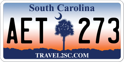SC license plate AET273