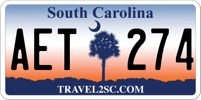 SC license plate AET274