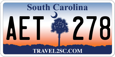 SC license plate AET278