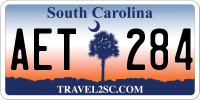 SC license plate AET284