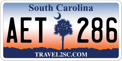 SC license plate AET286