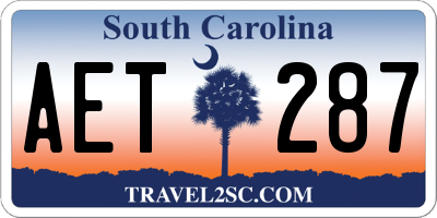 SC license plate AET287