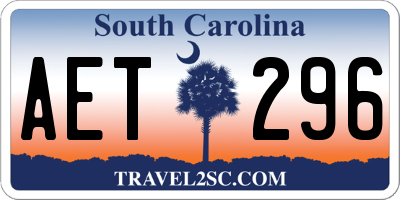 SC license plate AET296