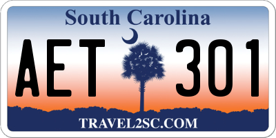 SC license plate AET301