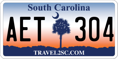 SC license plate AET304