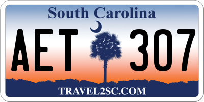 SC license plate AET307