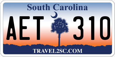SC license plate AET310