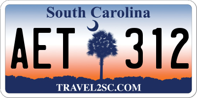 SC license plate AET312